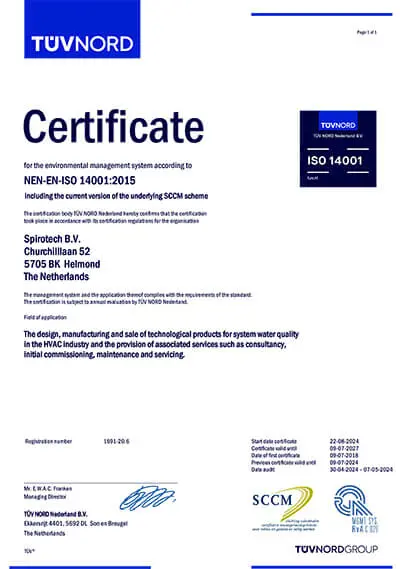 Spirotech ISO 14001 - TUV Certificato